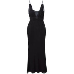 Vintage Christian Dior Black Evening Dress