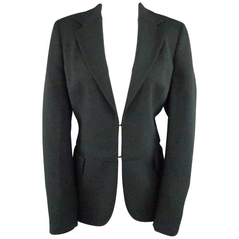 AKRIS Size 10 Forest Green Wool Zip Off Sport Coat Jacket For Sale at ...