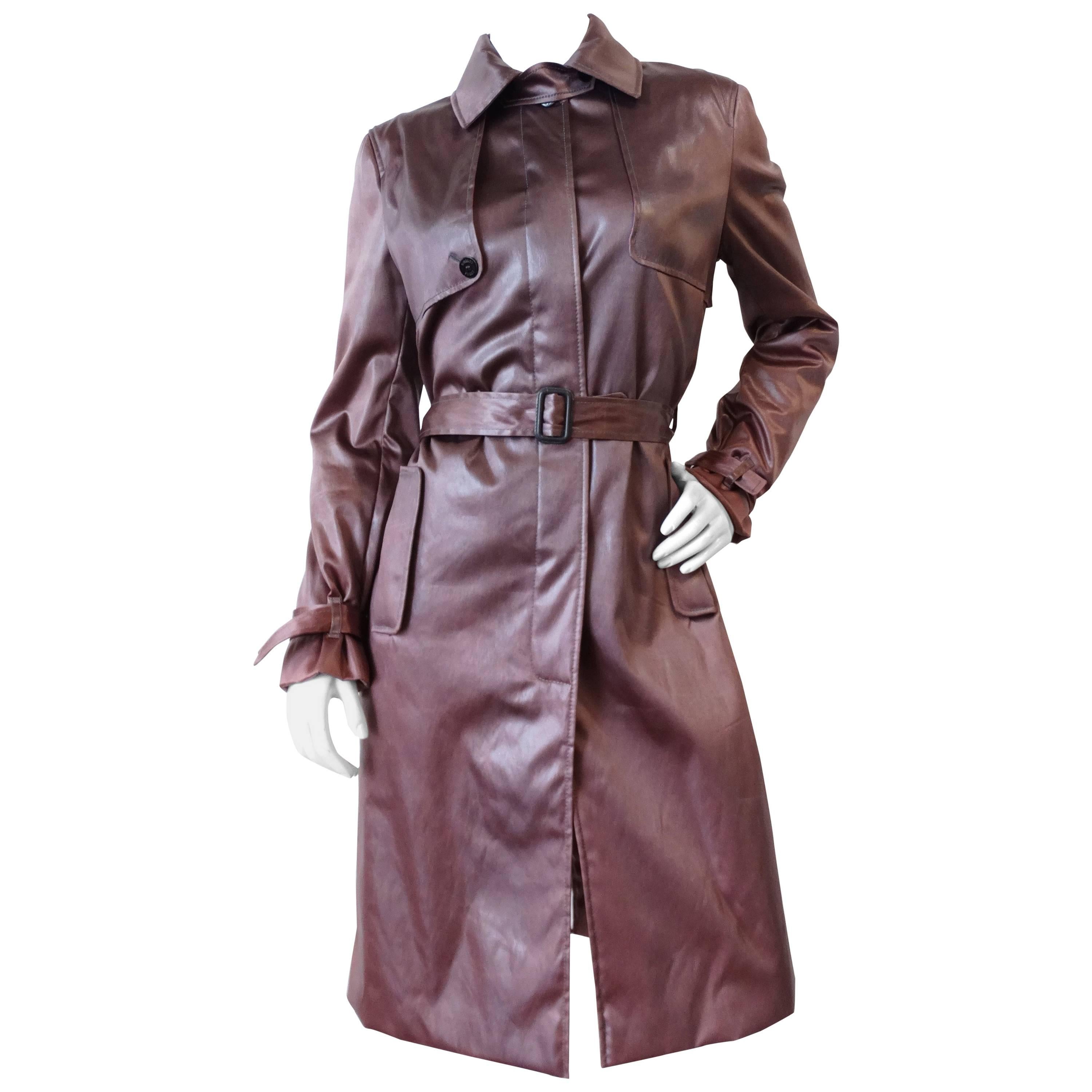 1990s Emilio Pucci Dusty Lilac Satin Trenchcoat 