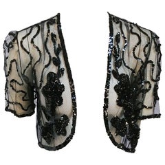 1930s Black Mesh Bolero w/ Sequins