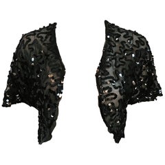 Vintage 1930s Black Sequin Bolero