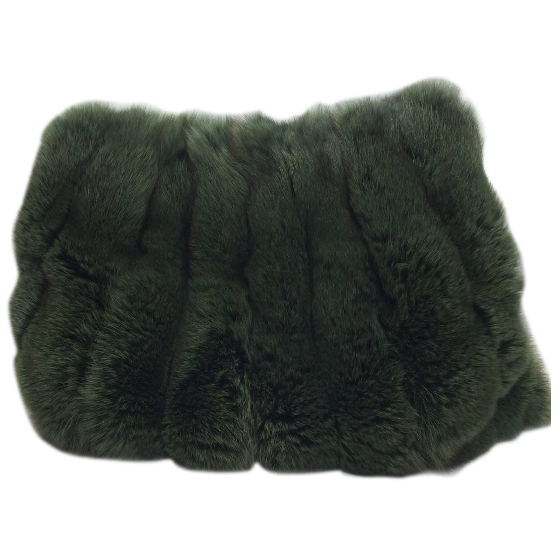 Green Dyed Rabbit Muff For Sale