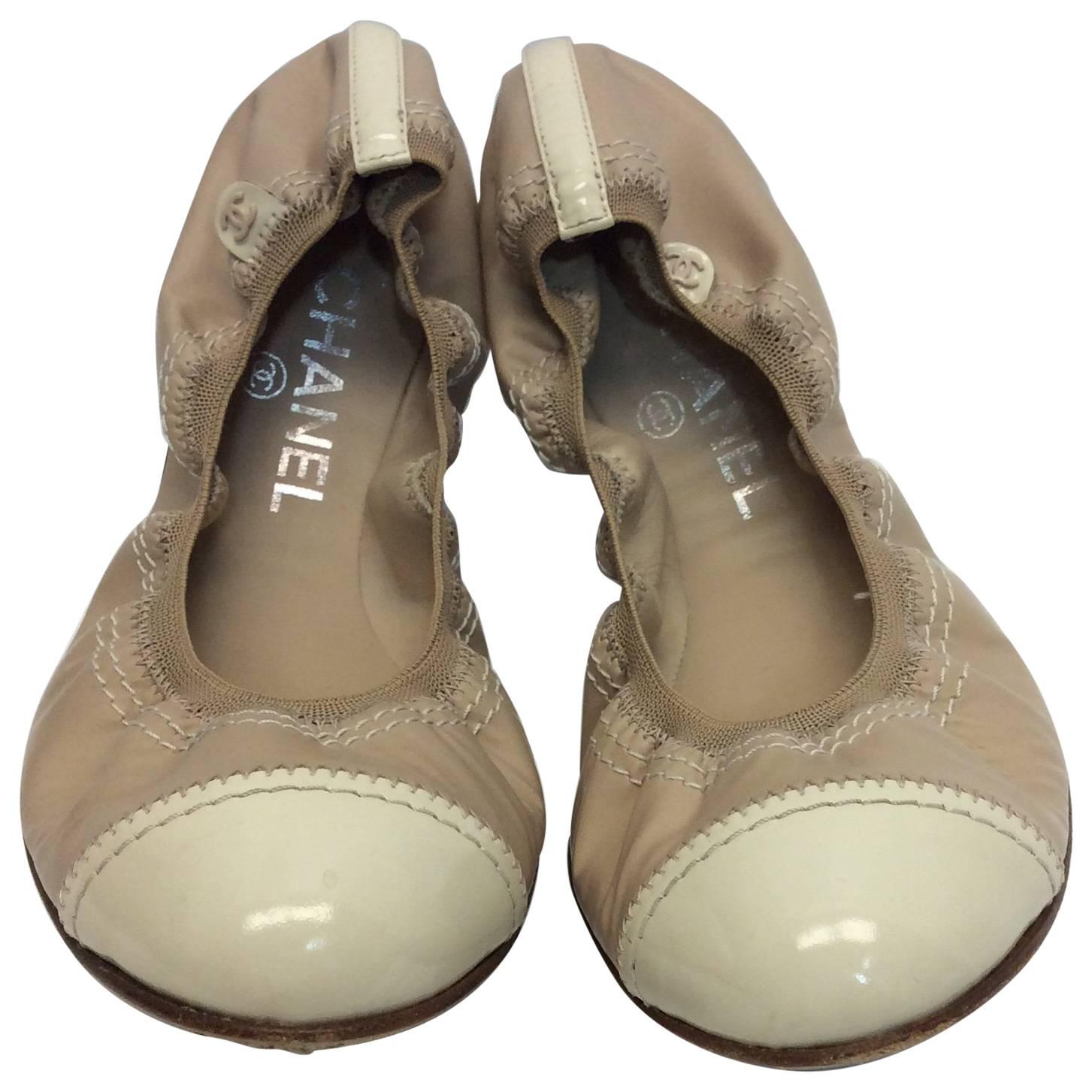 Chanel Nude Ballet Flats For Sale