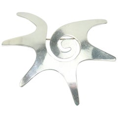 1960's Abstract Modernist Sterling Silver Taxco Brooch