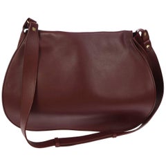 Cartier Leather Bordeaux Men's Women's Crossbody Carryall Shoulder Bag With Box