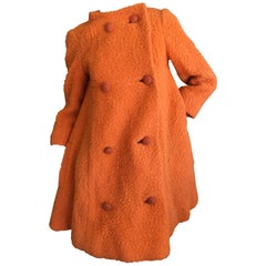 Used Bergdorf Goodman 1965 Babydoll Boucle A Line Swing Coat