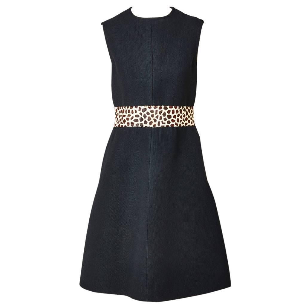 Givenchy Sleeveless Day Dress with Cheetah Pattern Detail