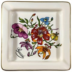 Gucci Vintage Ashtray/Jewelry Trinket Dish with Accornero Floral Print