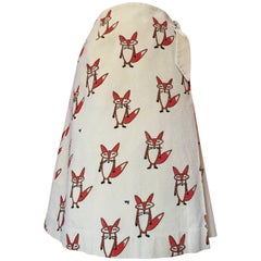 1960s Vested Gentress Fox Printed Corduroy Wrap Skirt