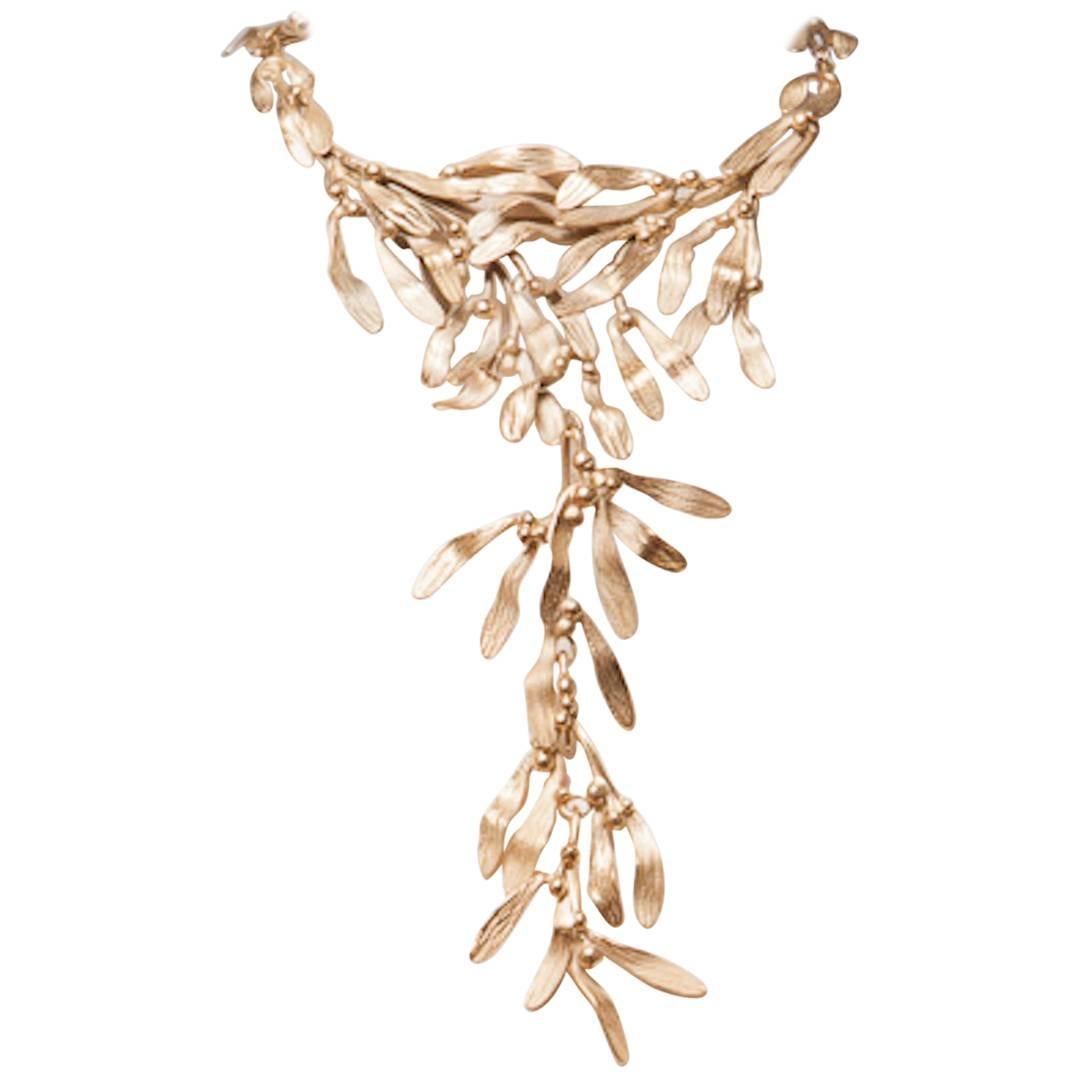 Ambre & Louise Multi Leaf Statement Necklace With Removable Drops