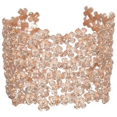 Bracelet trèfle marguerite ambré et Louise en or rose