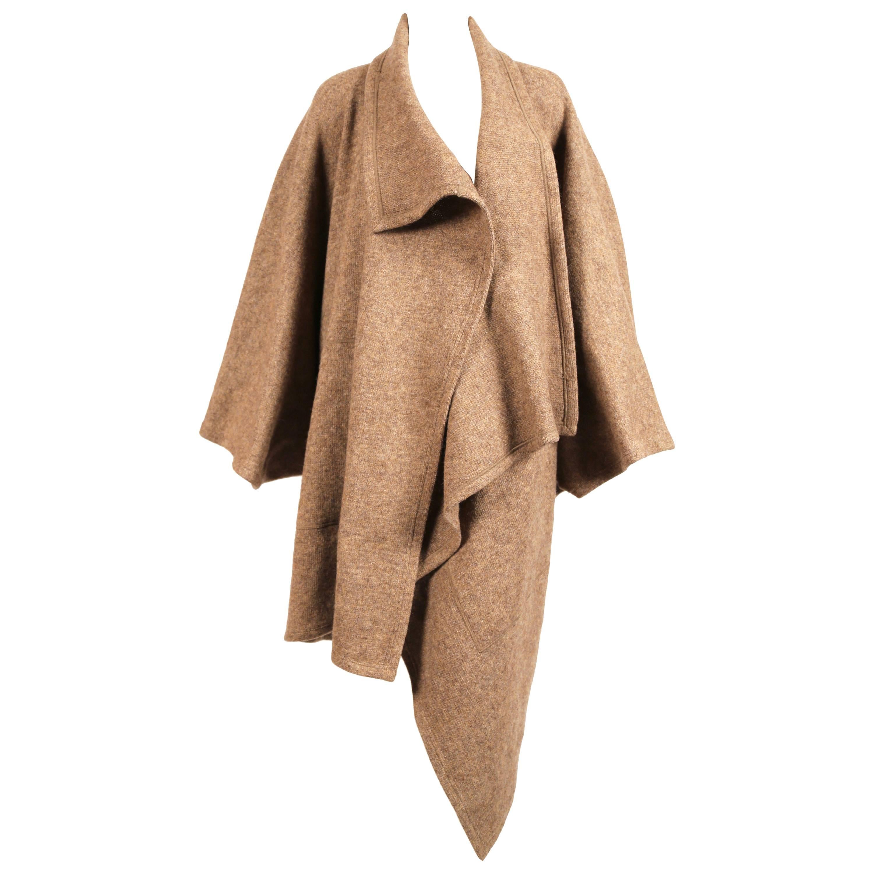 1984 ISSEY MIYAKE draped wool cocoon runway coat