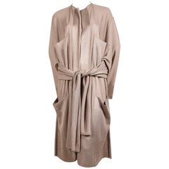 1980's AZZEDINE ALAIA taupe knit jacket with waist tie
