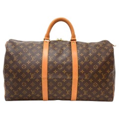 Retro Louis Vuitton Keepall 50 Monogram Canvas Duffle Travel Bag