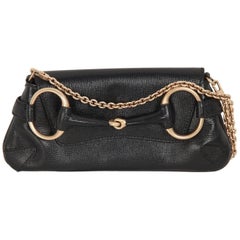 GUCCI Black Leather HORSEBIT Clutch Shoulder Bag TOM FORD ERA