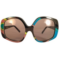 New Vintage Emilio Pucci Multicolour Oversized Collector Item Sunglasses France