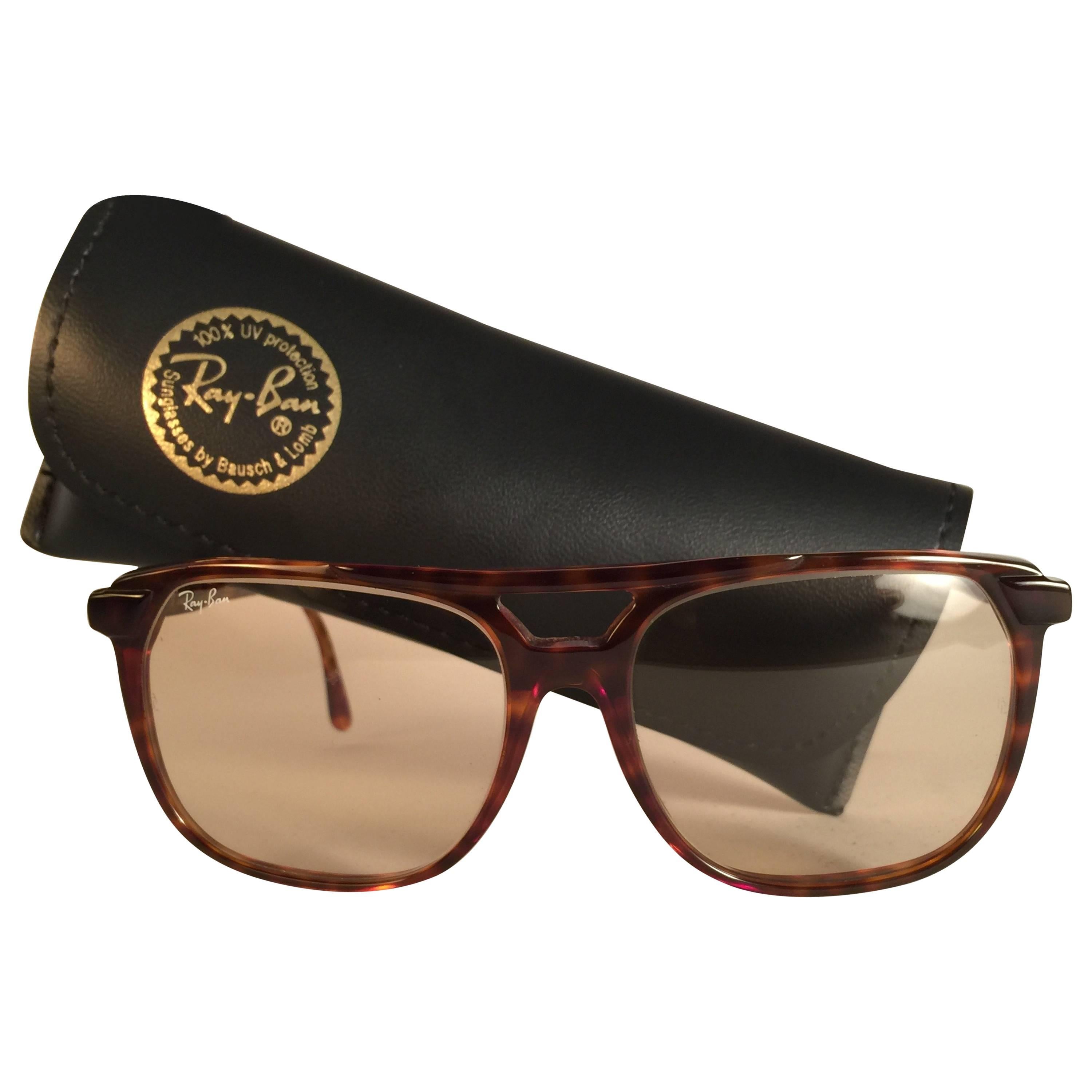 New Vintage Ray Ban Tortoise F1 Changeable Lenses B&L Sunglasses