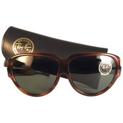 New Vintage Ray Ban Lynwood Tortoise G15 Grey Lenses 1970 Sunglasses 