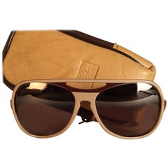 New Vintage Ray Ban B&L Powderhorn Beige Sport Lenses Sunglasses US