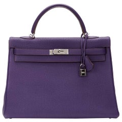 Vintage 2010 Hermes Iris Togo Leather Kelly 35cm Retourne  