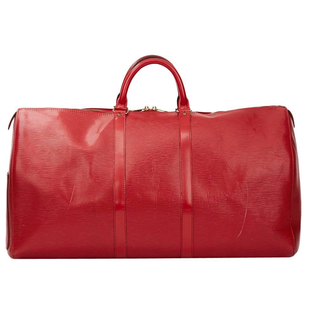 1997 Louis Vuitton Red Epi Leather Vintage Keepall 55