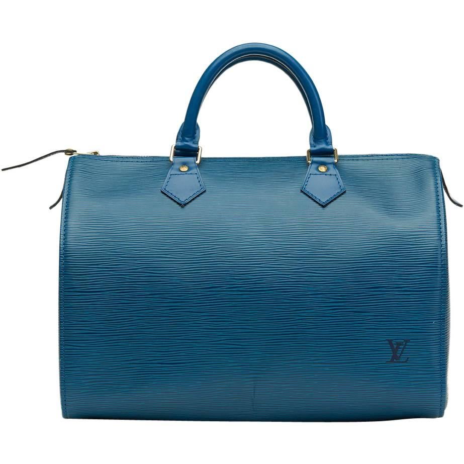 1995 Louis Vuitton Blue Epi Leather Vintage Speedy 30