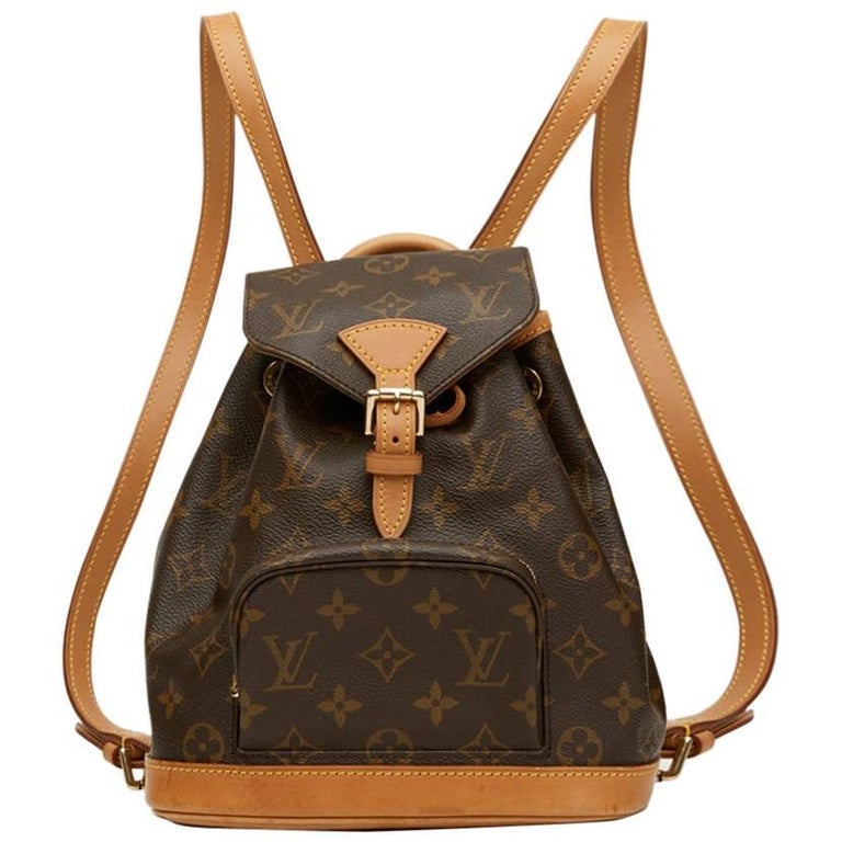 2000 Louis Vuitton Brown Coated Monogram Canvas Mini Montsouris Backpack  For Sale at 1stDibs