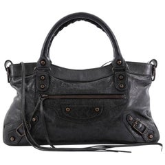 Balenciaga First Classic Studs Handbag Leather