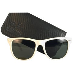 Mint Ray Ban The Wayfarer II Large White B&L G15 Grey Lenses USA 80's Sunglasses
