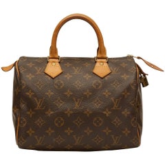 Used 2001 Louis Vuitton Brown Coated Monogram Canvas Speedy 25