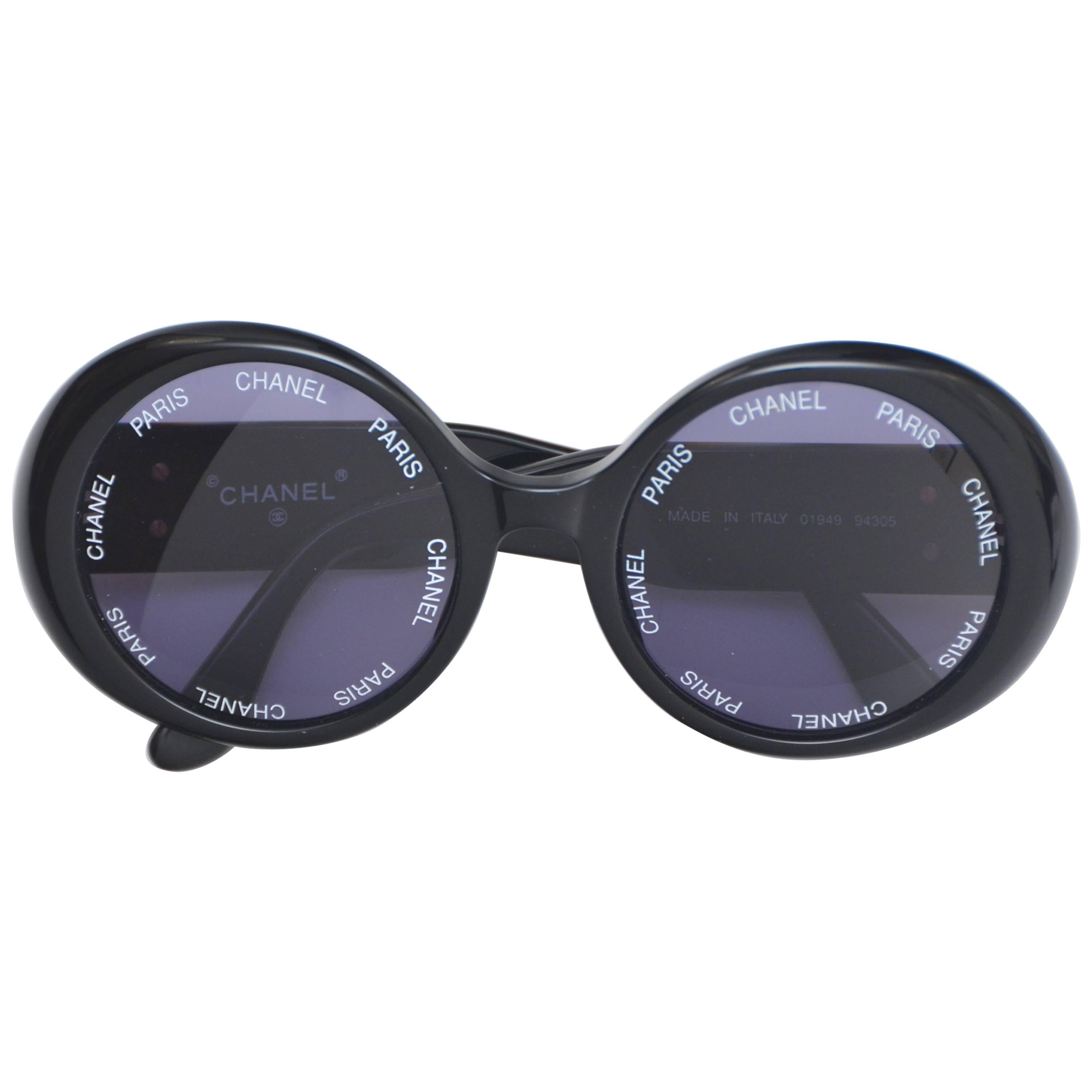 Chanel Vintage Rare "CHANEL PARIS" Sunglasses As Seen On Rihana MINT