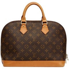 1999 Louis Vuitton Brown Coated Monogram Canvas Alma PM