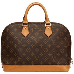 Retro 1999 Louis Vuitton Brown Coated Monogram Canvas Alma PM