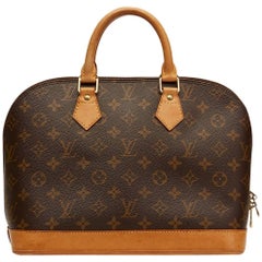 Used 1998 Louis Vuitton Brown Coated Monogram Canvas Alma PM