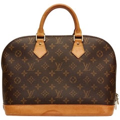 Used 2001 Louis Vuitton Brown Coated Monogram Canvas Alma PM