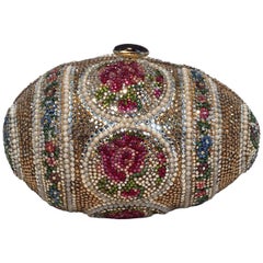 Judith Leiber Pearl Egg Swarovski Crystal Minaudiere Evening Bag