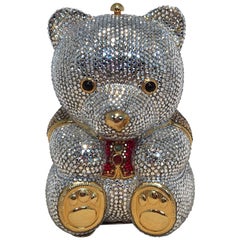Judith Leiber Swarovski-Kristall Teddybär Minaudiere Abendtasche