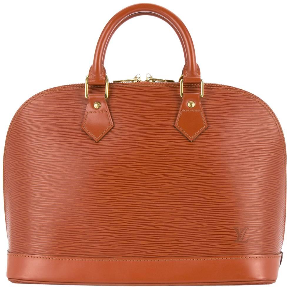 Louis Vuitton Cognac Leather Top Handle Tote Satchel Bag