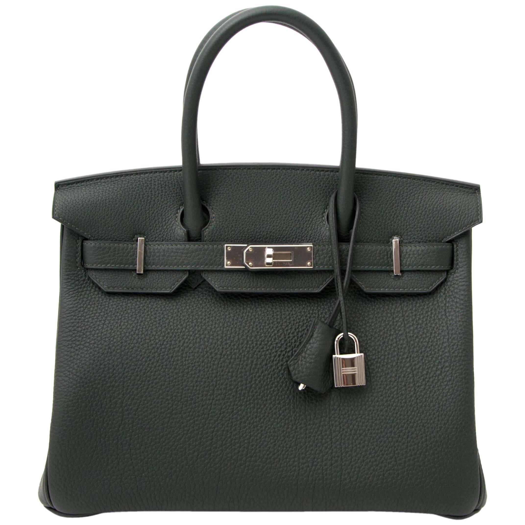 Hermes Birkin 30 Togo Vert Fonce PHW