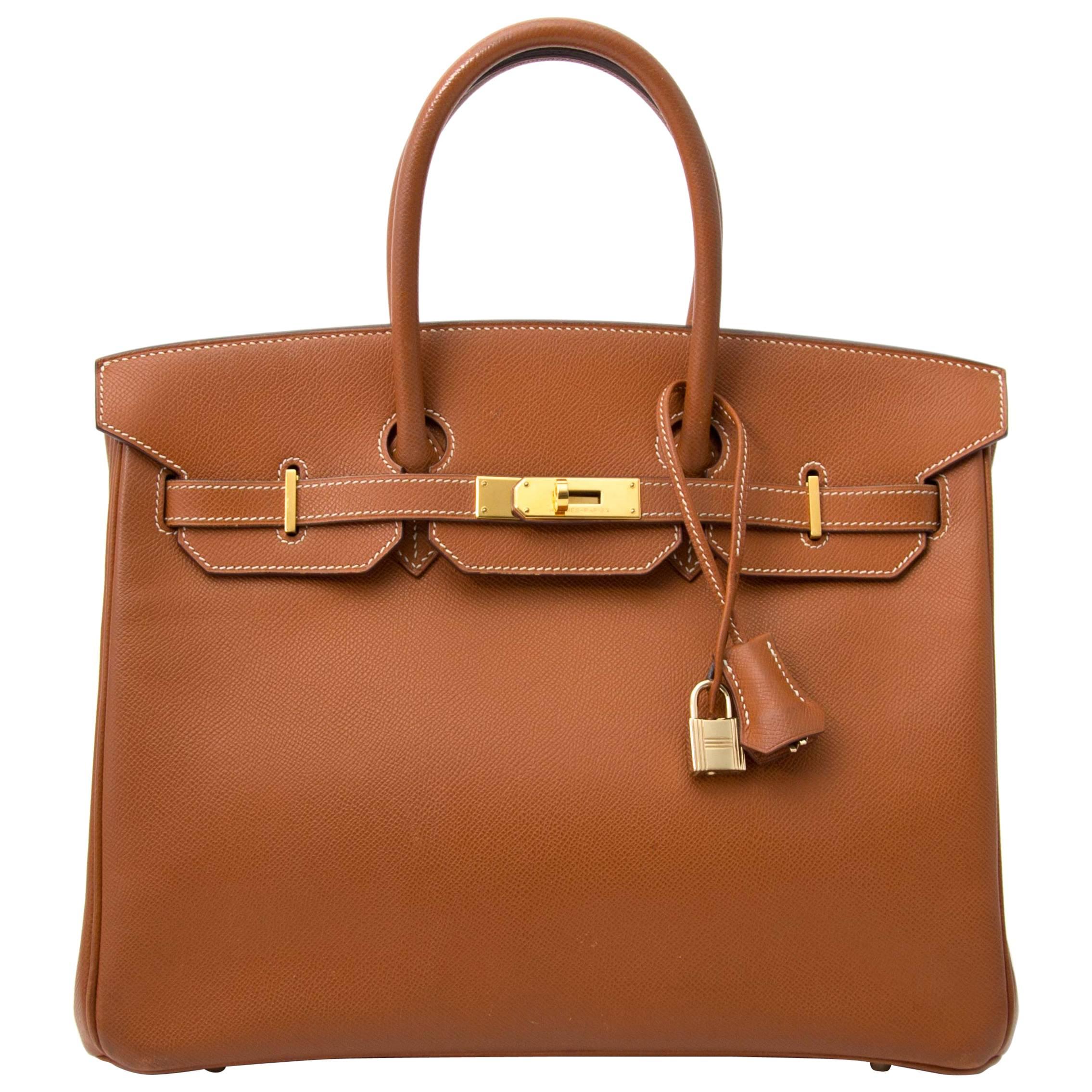 Hermès Birkin 35 Cuir courchevel Gold GHW