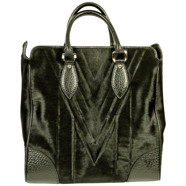 LOUIS VUITTON Whistler Collection Limited Edition Black Horse Hair Tote Bag