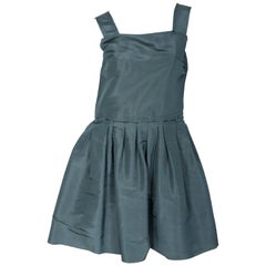 Lanvin Green Silk Taffeta Dress - Size 40