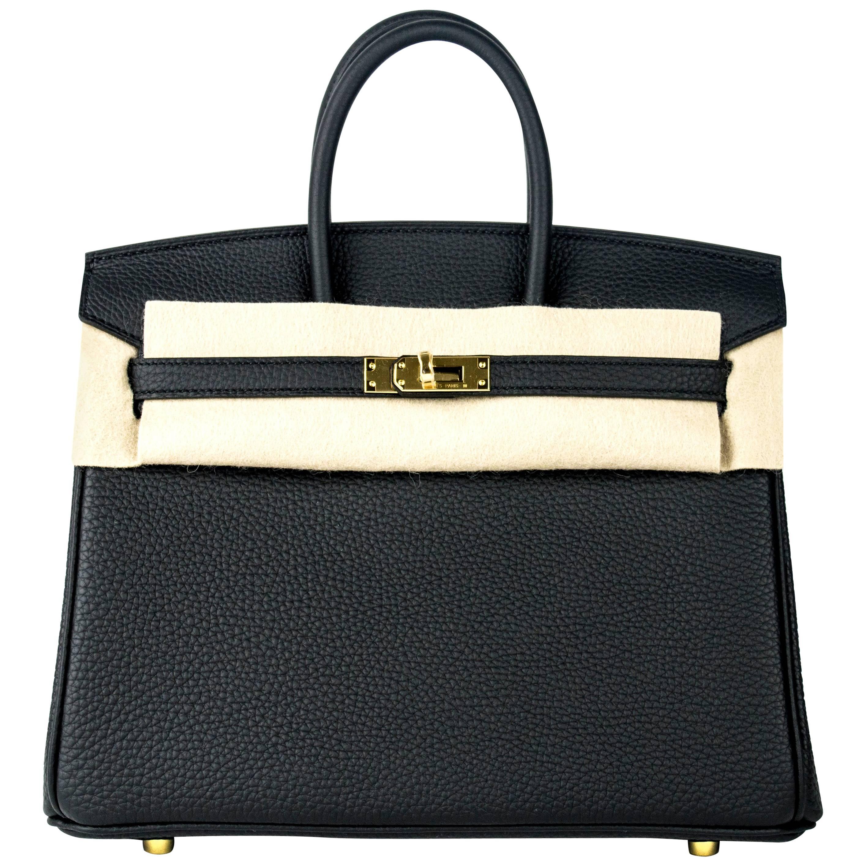 Hermes Birkin 25 Handbag 89 Noir Evercolor GHW