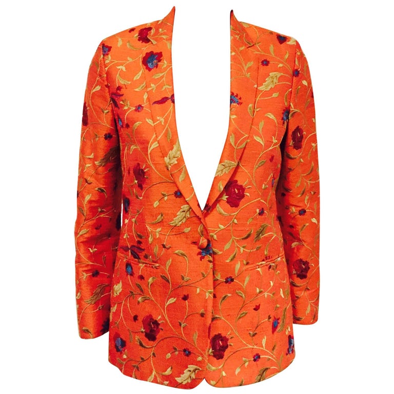 Xi Ling Shi Silk Shantung Mandarin Embroidered Jacket at 1stDibs ...