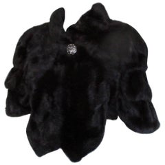 black mink fur stole cape