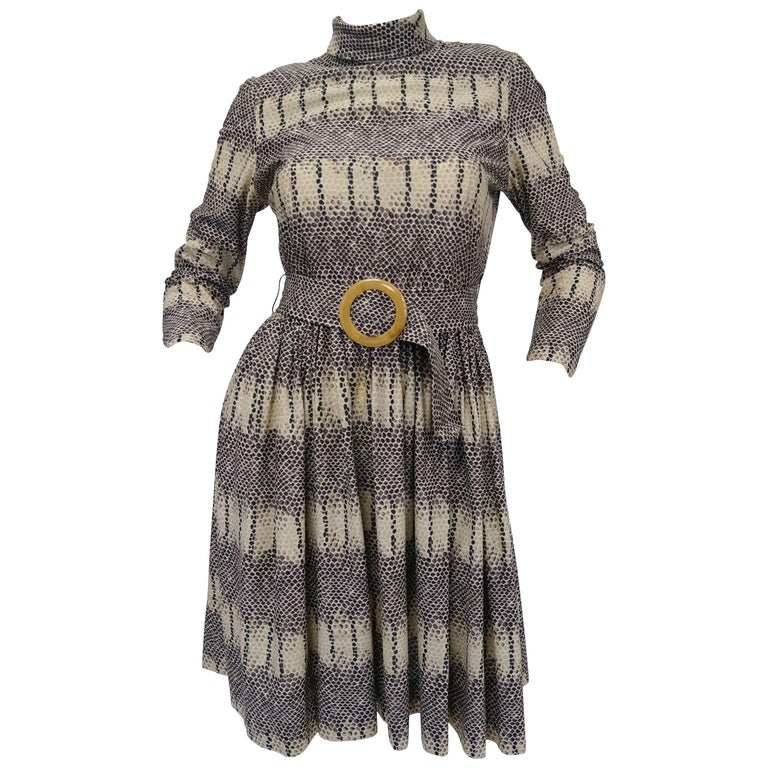 1960s Oscar de La Renta Snakeskin Print Dress For Sale at 1stDibs ...
