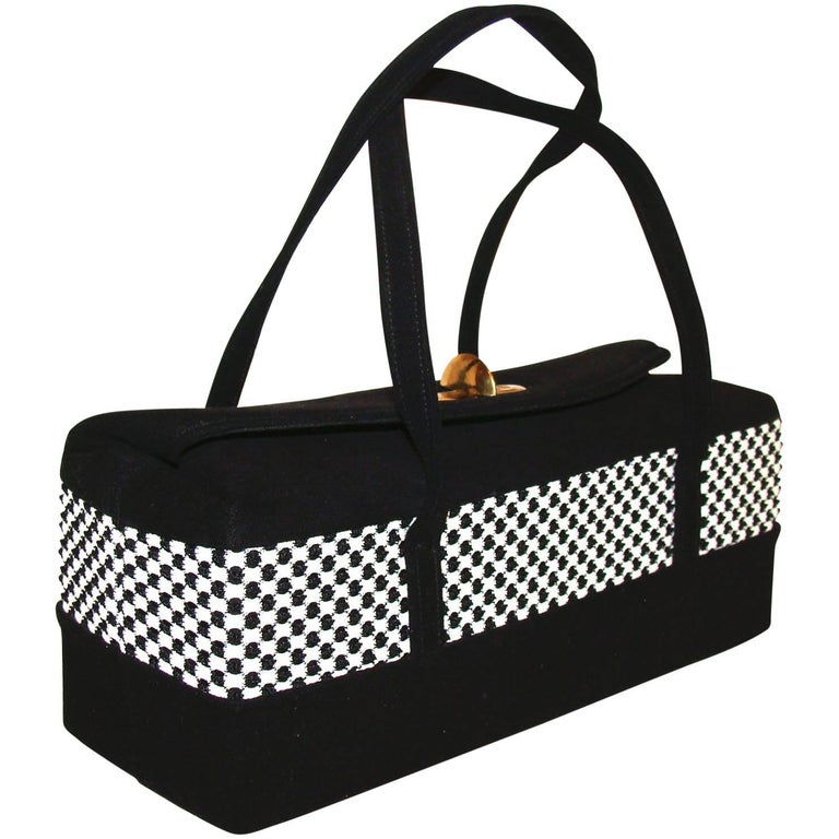 Black and White Rectangular Box Purse For Sale at 1stdibs