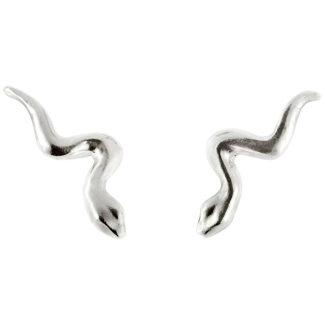 Giulia Barela Ribbon earrings, 925 silver For Sale