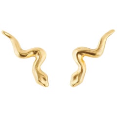 Giulia Barela Ribbon earrings, gold plated bronze