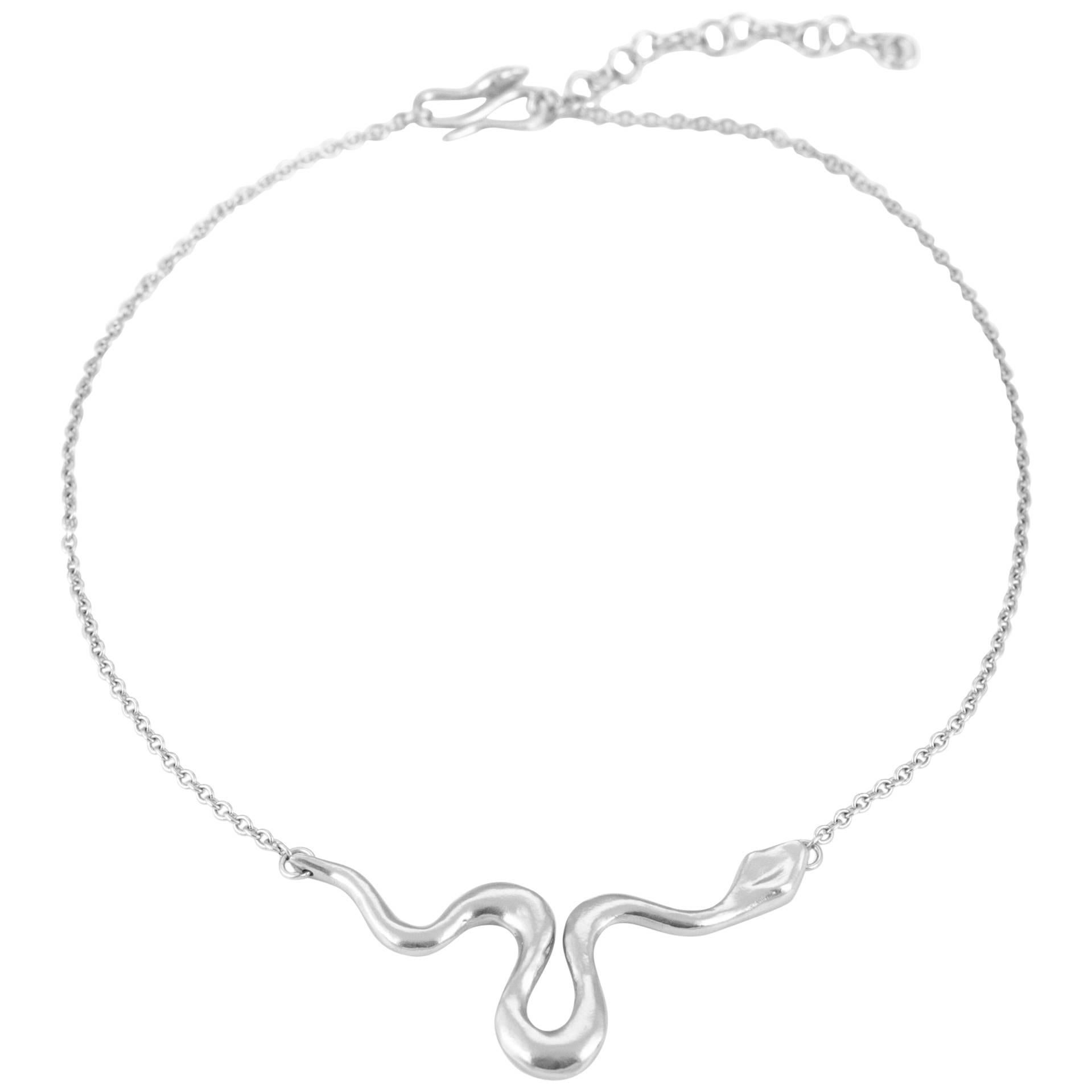 Giulia Barela Ribbon M necklace, 925 silver For Sale